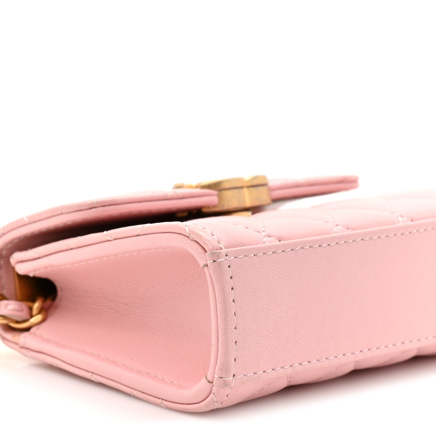 Chanel Lambskin Enamel Quilted Mini Top Handle Flap Pink 10 of 12