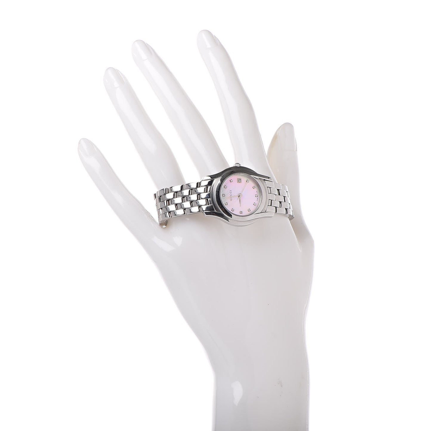 Stainless Steel Diamond Pink Mother of Pearl 27mm 5500L Quartz Watch
