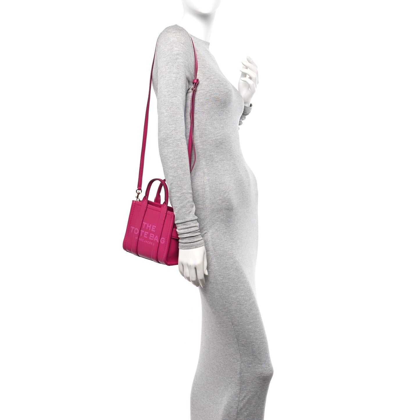 Grained Calfskin Mini The Tote Bag Lipstick Pink