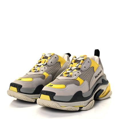 Balenciaga Fabric Mesh Mens Triple S Sneakers 39 Yellow Grey White 2 of 7
