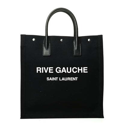 Saint Laurent Linen Calfskin Rive Gauche North South Tote Black 1 of 6