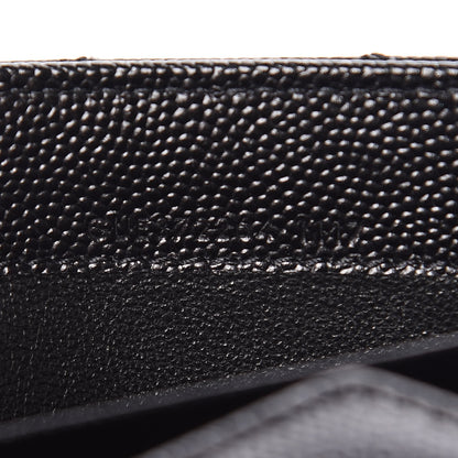 Saint Laurent Grain De Poudre Matelasse Chevron Monogram Flap Wallet Black 9 of 9