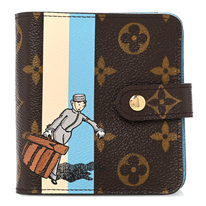 Louis Vuitton Monogram Groom Compact Zip Wallet Blue 1 of 12