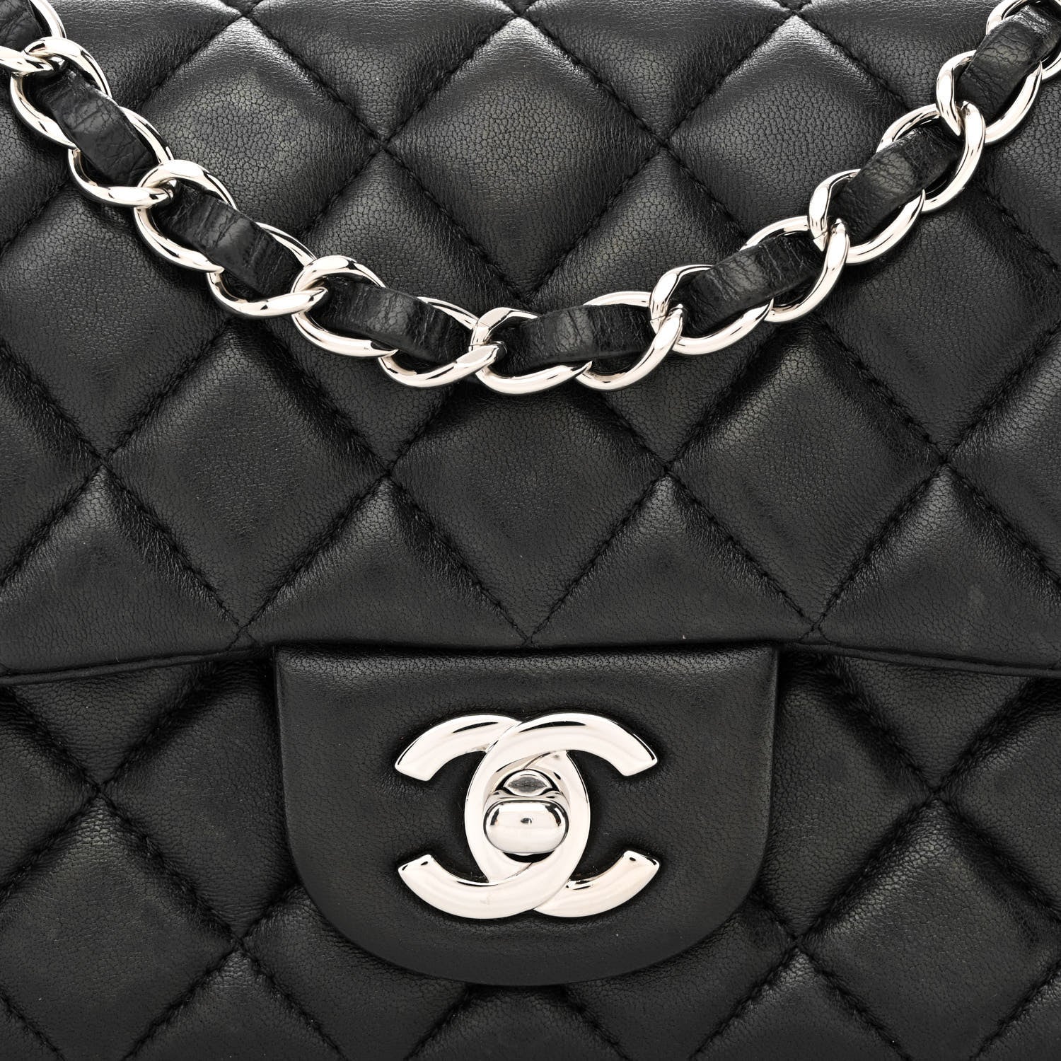 Chanel Lambskin Quilted Mini Rectangular Flap Black 8 of 11