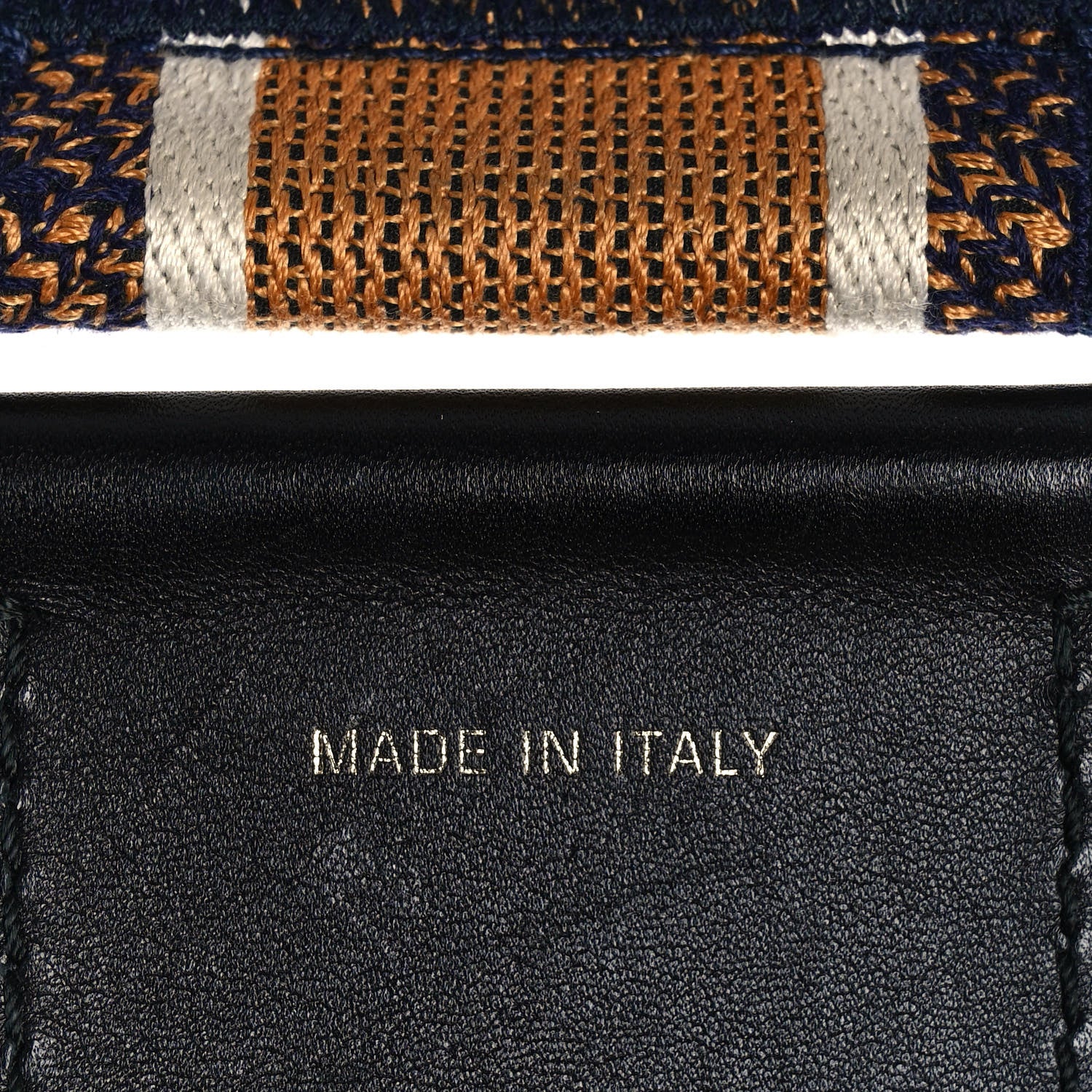 Christian Dior Canvas Embroidered Shoulder Strap Chocolate Multicolor 4 of 5