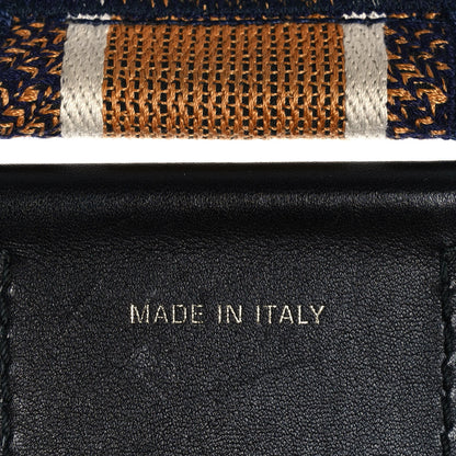 Christian Dior Canvas Embroidered Shoulder Strap Chocolate Multicolor 4 of 5