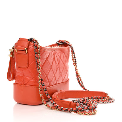 Chanel Aged Calfskin Quilted Small Gabrielle Hobo Red 3 of 11