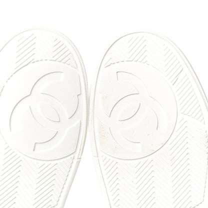 Chanel Calfskin Womens Logo Sneakers 38 White 6 of 9