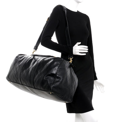 Chanel Calfskin Stitched Duffel Bag Black 2 of 16