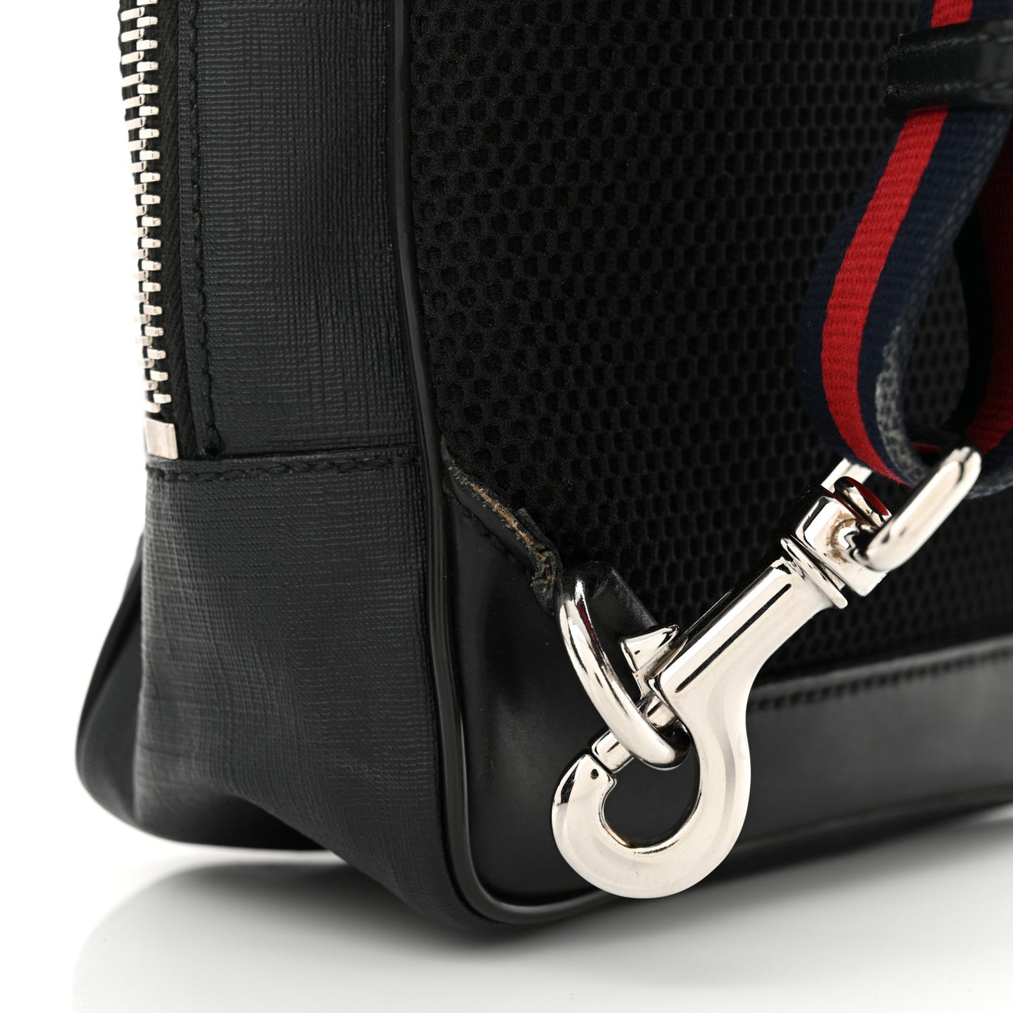 GG Supreme Monogram Web Belt Bag Black Grey