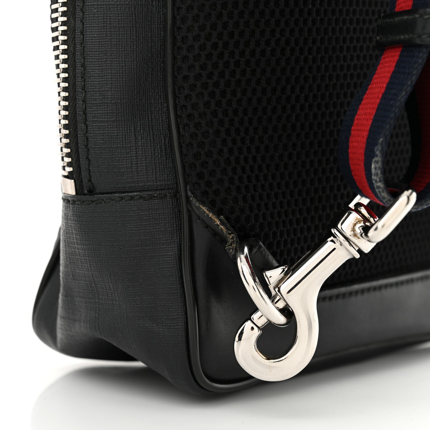 Gucci GG Supreme Monogram Web Belt Bag Black Grey 11 of 12