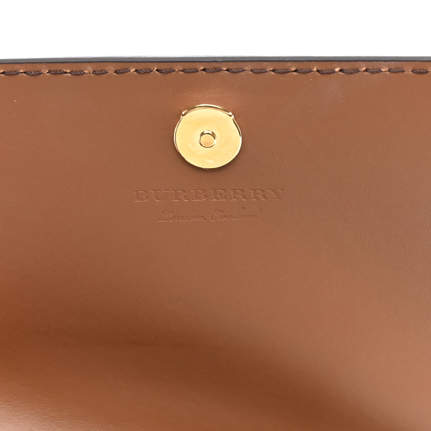 Burberry Derby Calfskin House Check Wallet On Chain Brown 6 of 10