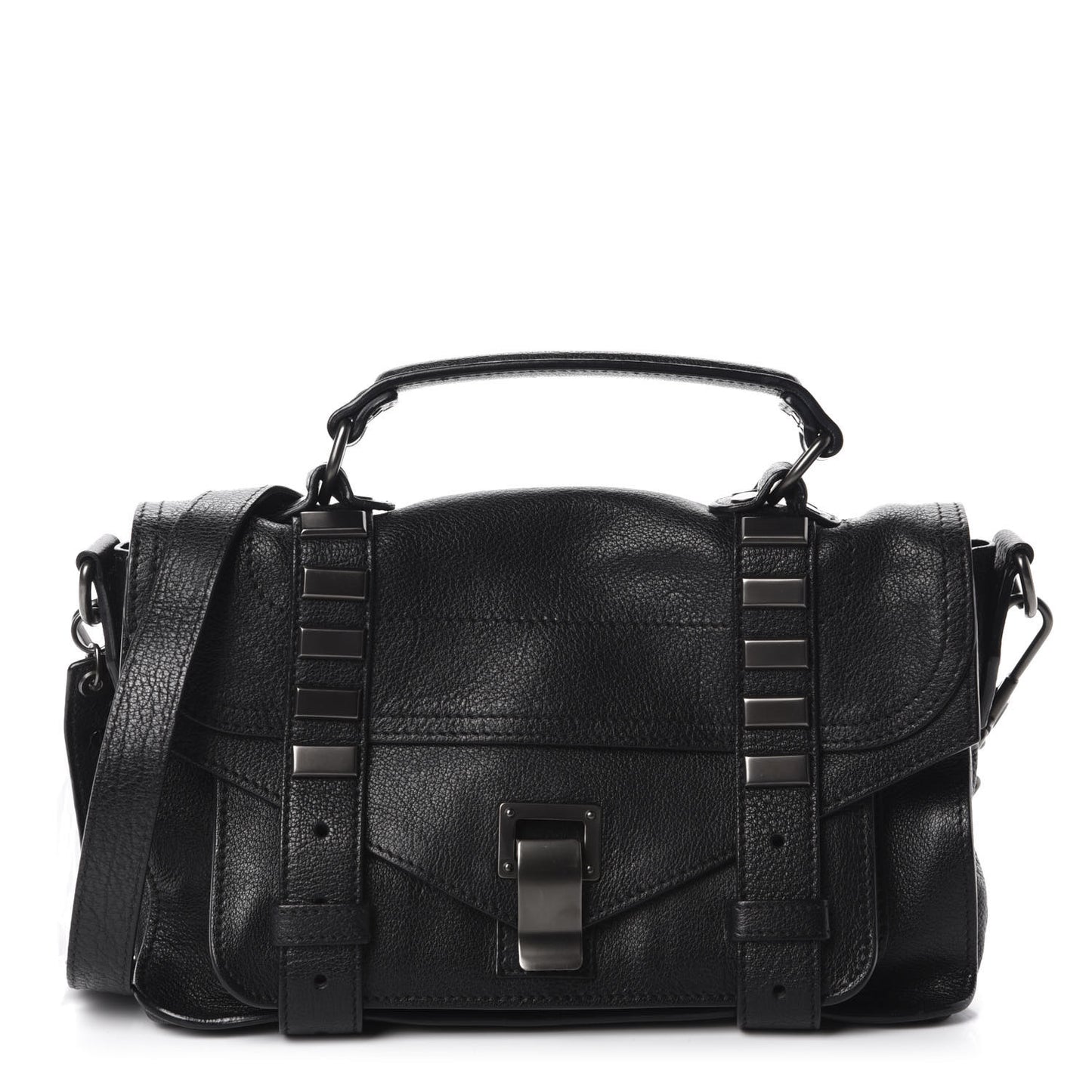 Lambskin Stud Tiny PS1 Satchel Black
