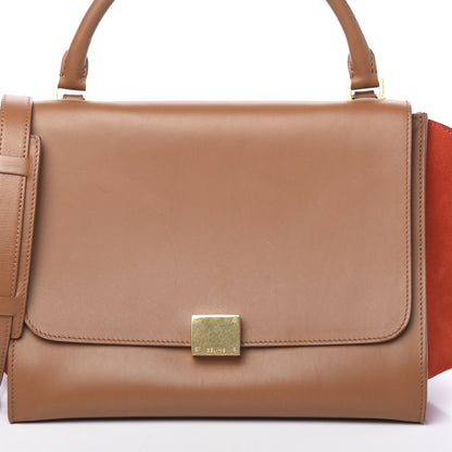 Celine Natural Calfskin Suede Medium Bi-Color Trapeze Beige 9 of 9