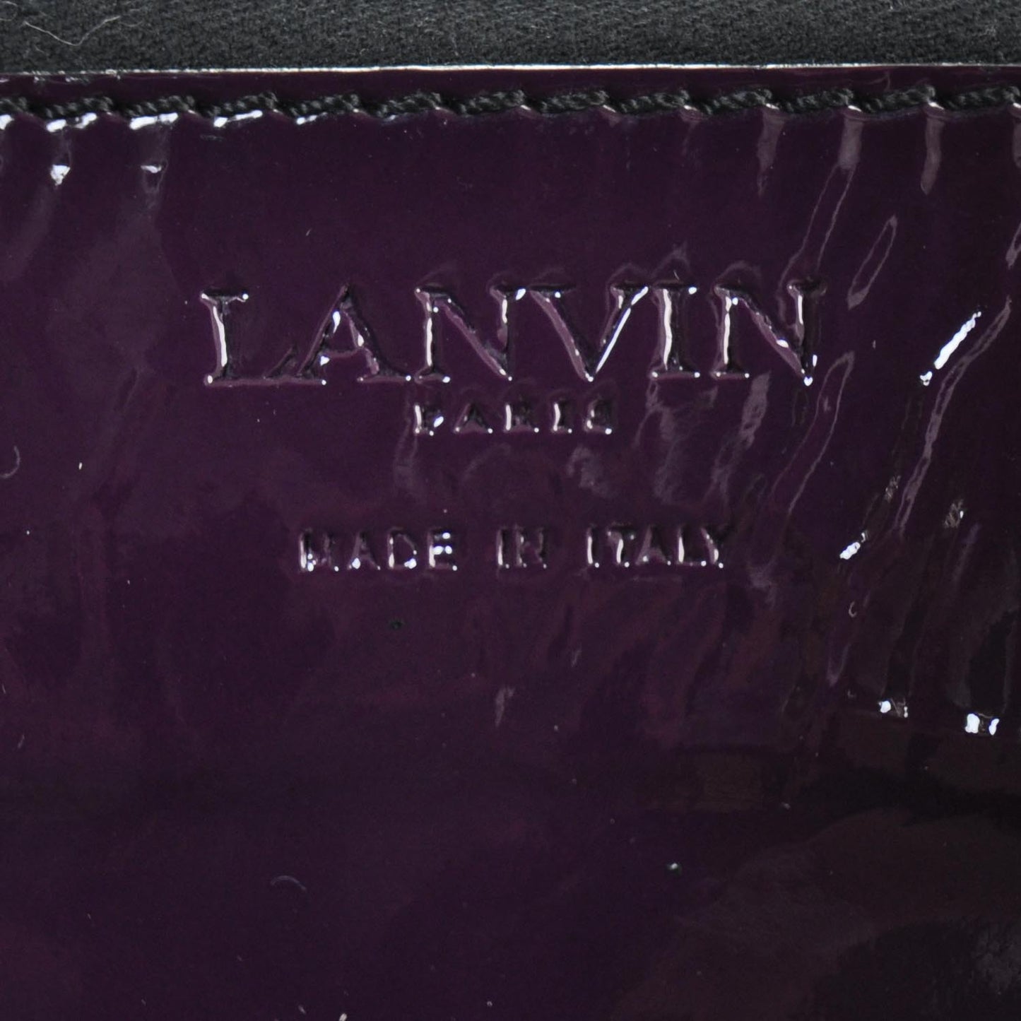 Leather Patent Trim Large Weekender Bag Black and Purple