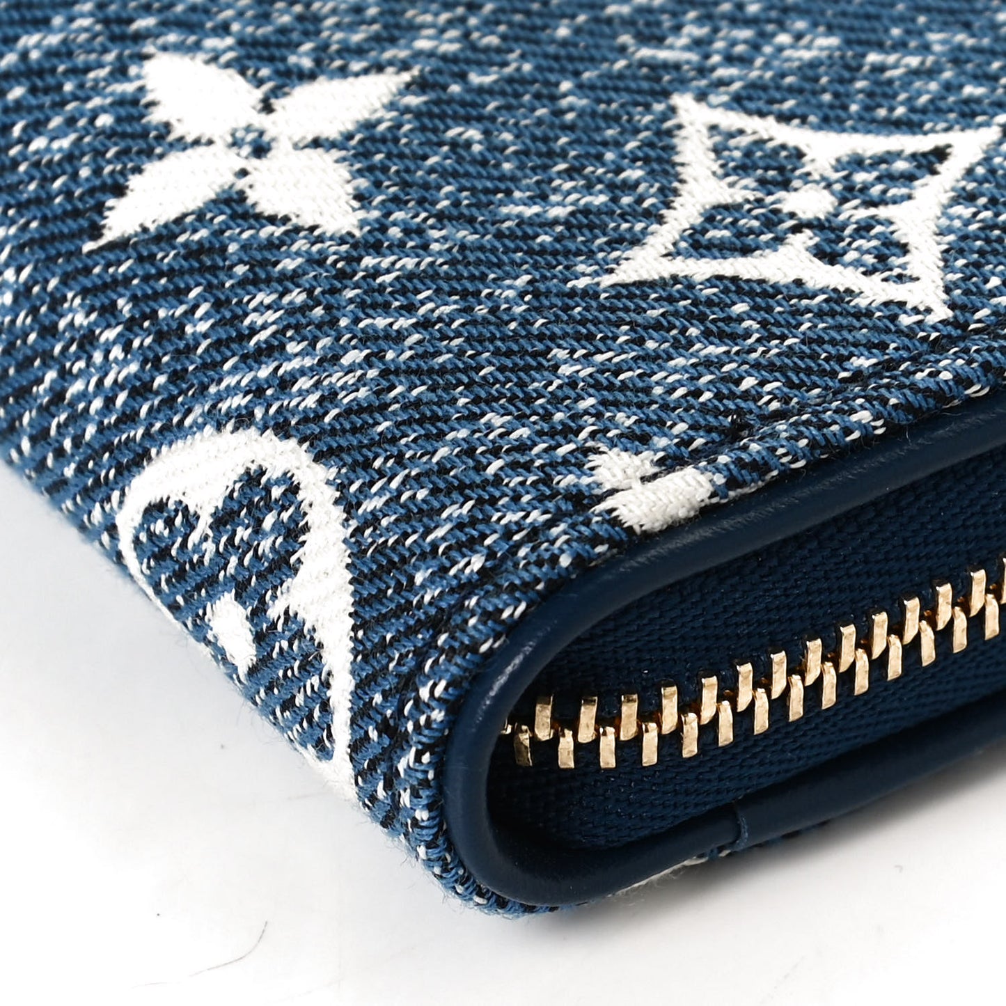 Denim Monogram Jacquard Zippy Coin Purse Bleu