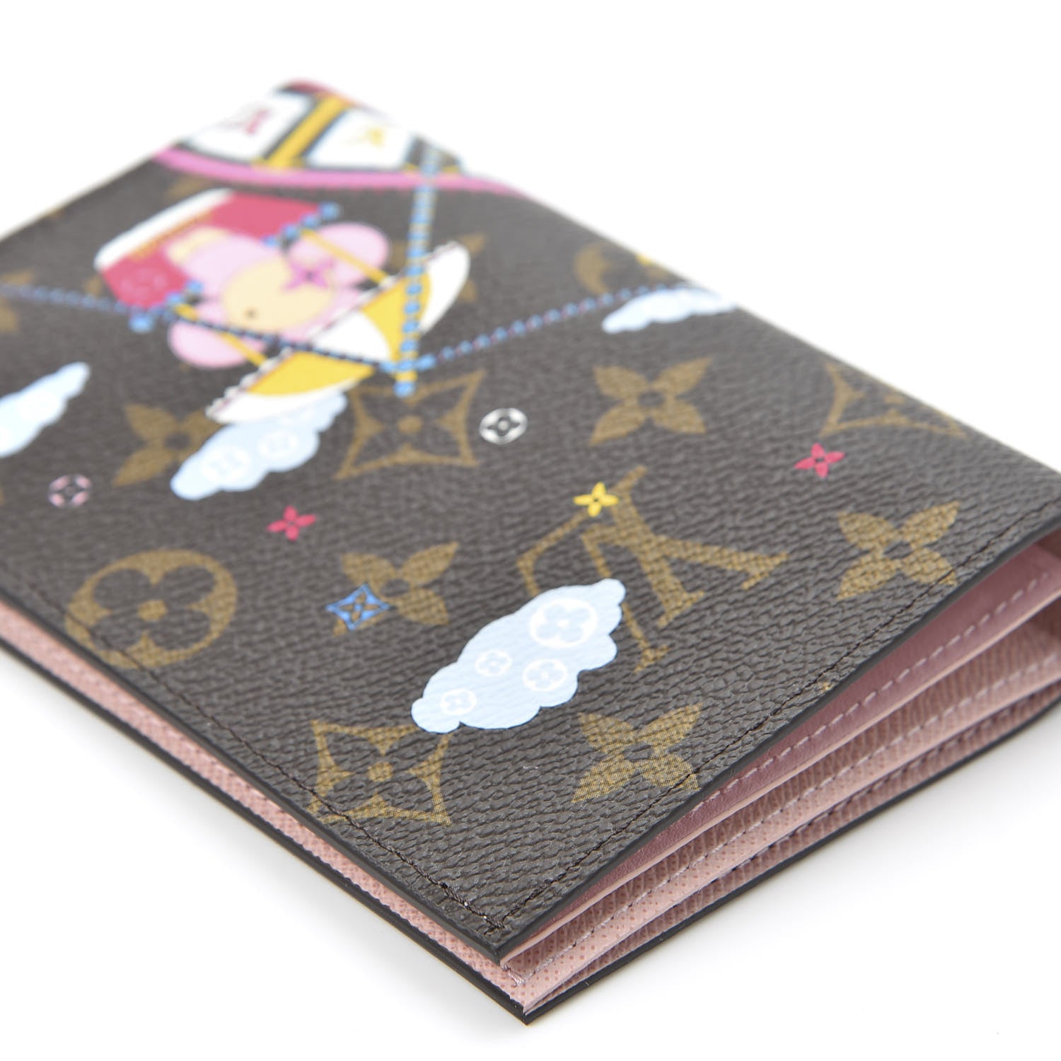 Louis Vuitton Monogram 2020 Christmas Animation Big Wheel Passport Cover Rose Ballerine 6 of 9