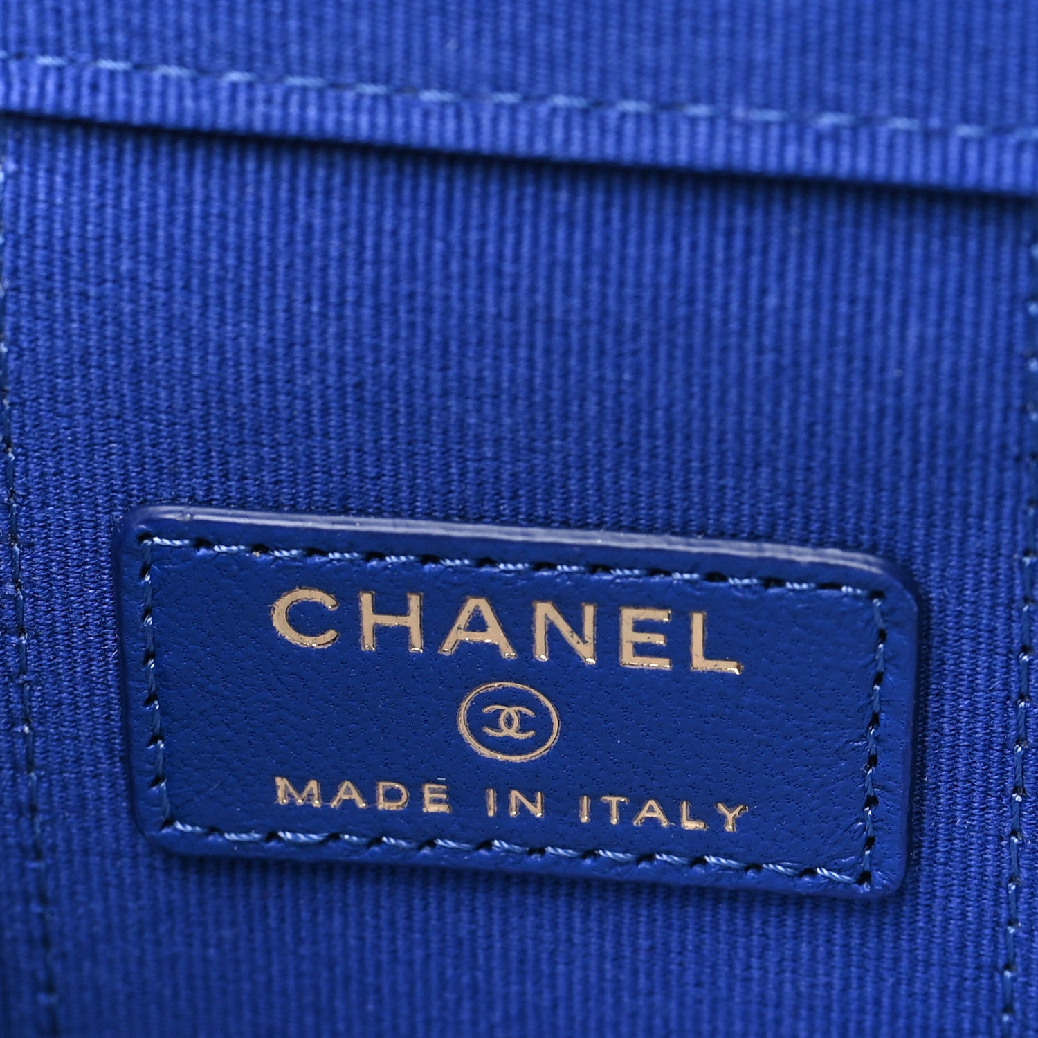 Chanel Lambskin Quilted Top Handle Mini Vanity Case With Chain Blue 6 of 10