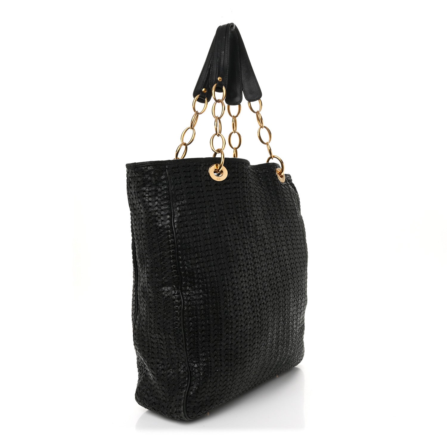 Christian Dior Lambskin Woven Dior Soft Shopping Tote Black 3 of 12