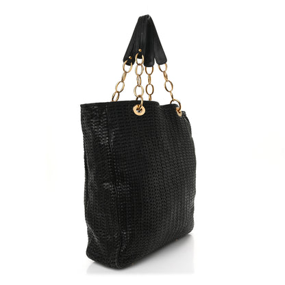Christian Dior Lambskin Woven Dior Soft Shopping Tote Black 3 of 12