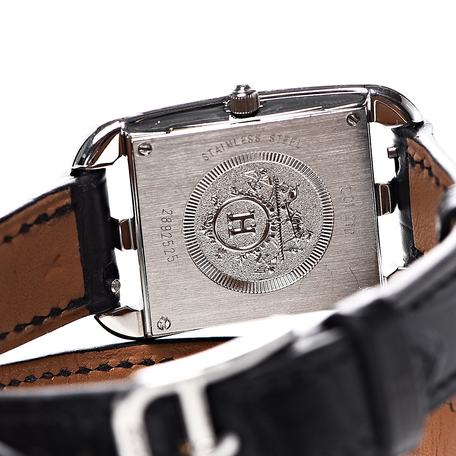 Hermes Stainless Steel Alligator 23mm Cape Cod Quartz Watch Noir 5 of 7