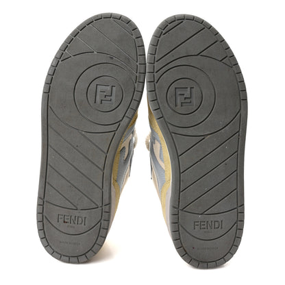 Fendi Suede Vitello Fendi Match Low Top Sneakers 36.5 Straw Azzurro Poison Connecticut 6 of 9