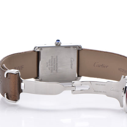 Cartier Stainless Steel Satin 24mm Tank Solo Python Quartz Watch Taupe 6 of 12
