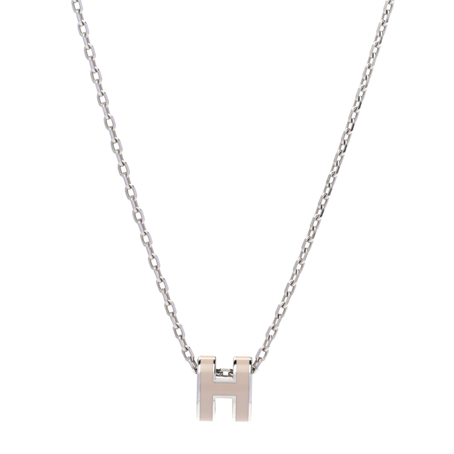 Hermes Palladium Mini Pop H Pendant Necklace Marron Glace 1 of 7