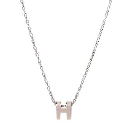 Hermes Palladium Mini Pop H Pendant Necklace Marron Glace 1 of 7