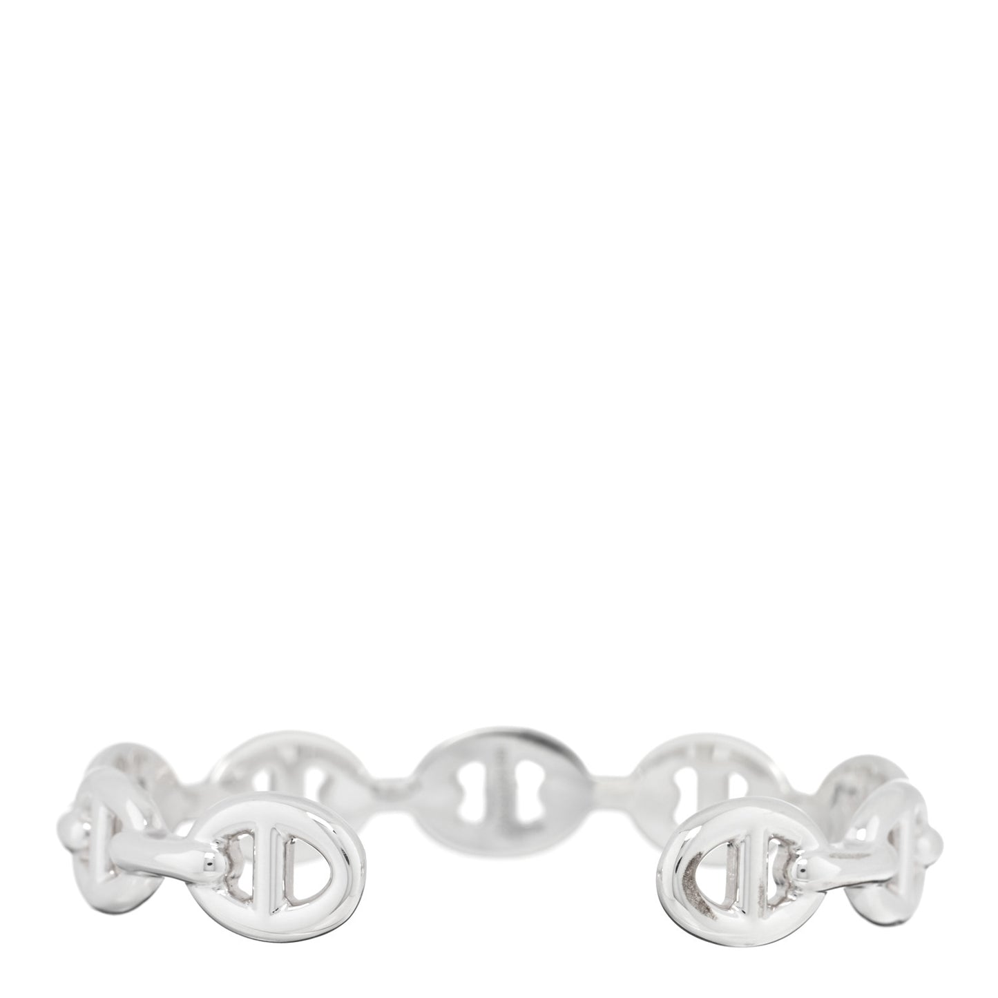 Sterling Silver MM Chaine d'Ancre Enchainee Cuff Bracelet SH