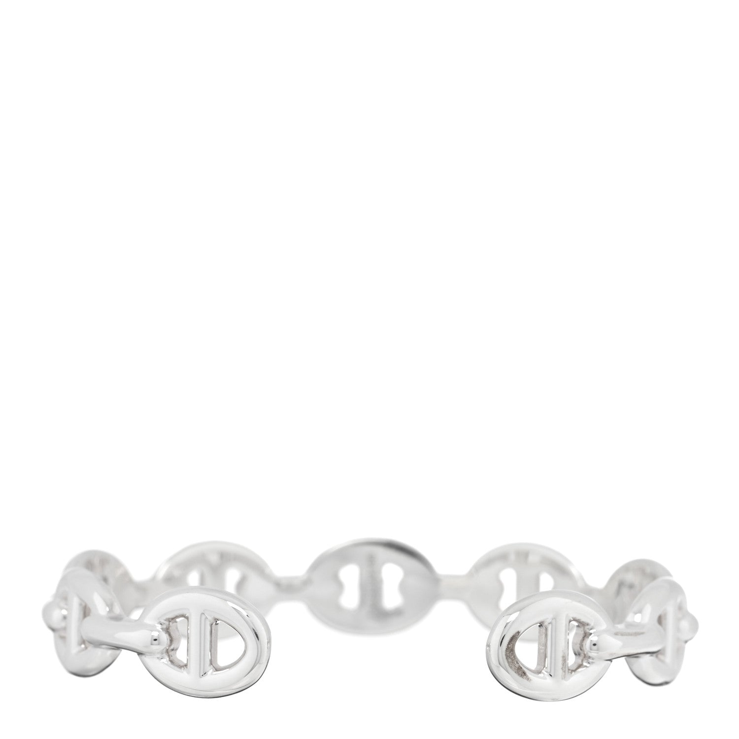 Hermes Sterling Silver MM Chaine d'Ancre Enchainee Cuff Bracelet SH 2 of 4