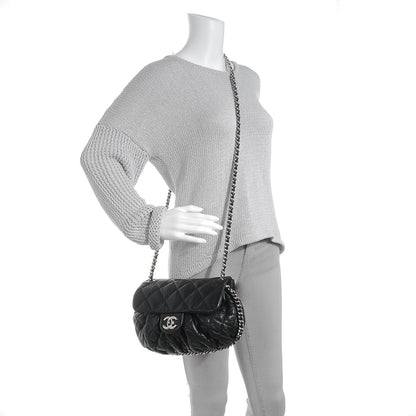 Chanel Washed Lambskin Chain Around Medium Messenger Black 2 of 7