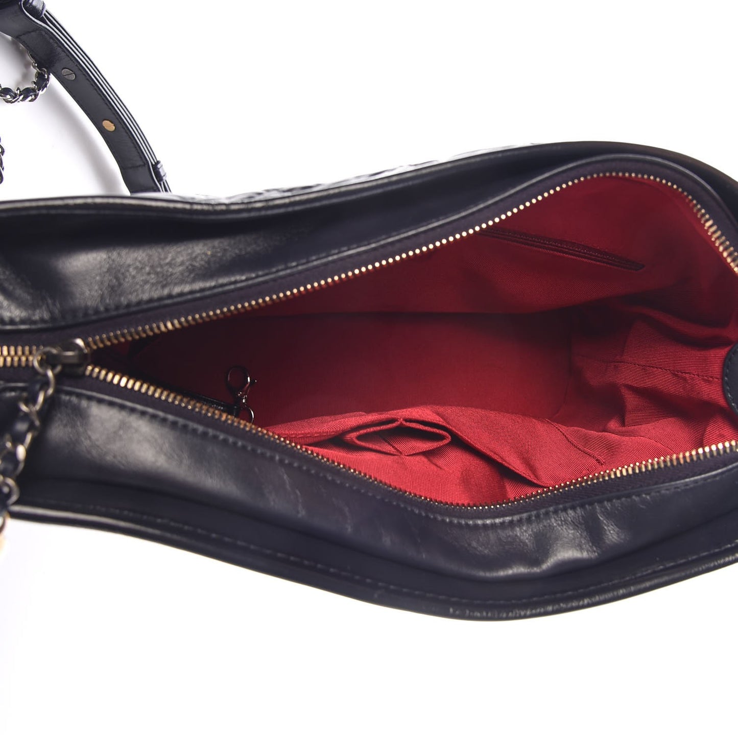 Aged Calfskin Quilted Medium Gabrielle Hobo Dark Navy Blue
