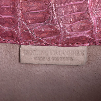 Nancy Gonzalez Metallic Crocodile Clutch Pink 7 of 9