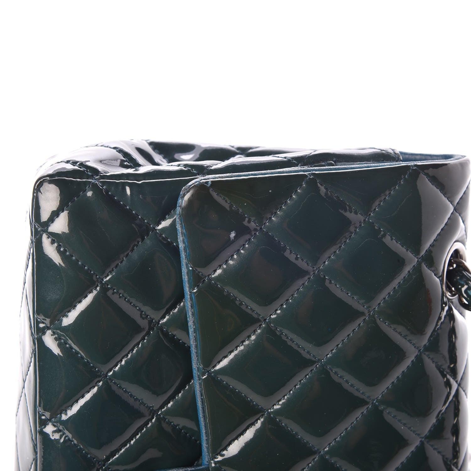 Chanel Patent Quilted Medium Double Flap Turquoise 9 of 13