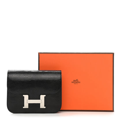 Hermes Lizard Constance Slim Wallet Black 7 of 7