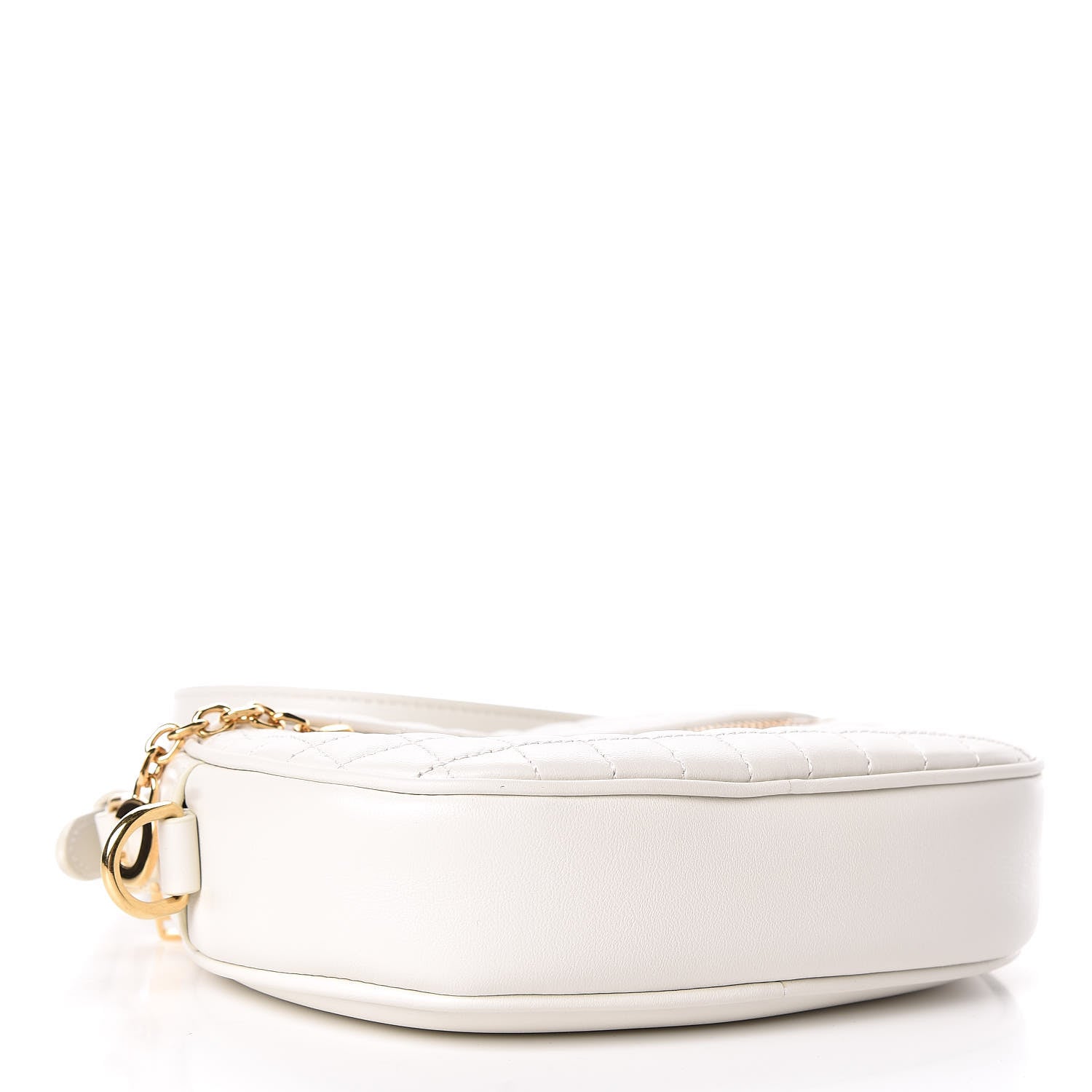 Celine Calfskin Quilted Small C Charm Bag White 4 of 11
