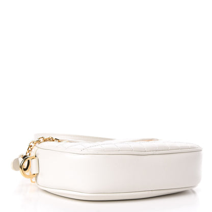 Celine Calfskin Quilted Small C Charm Bag White 4 of 11
