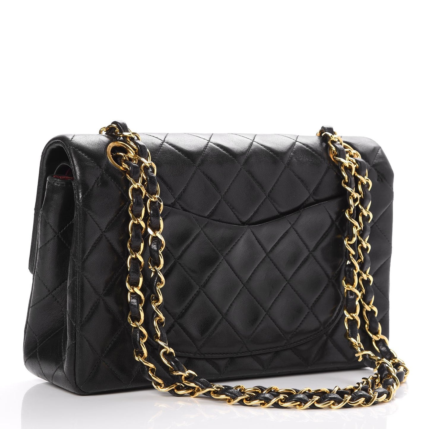 Lambskin Quilted Small Double Flap Black