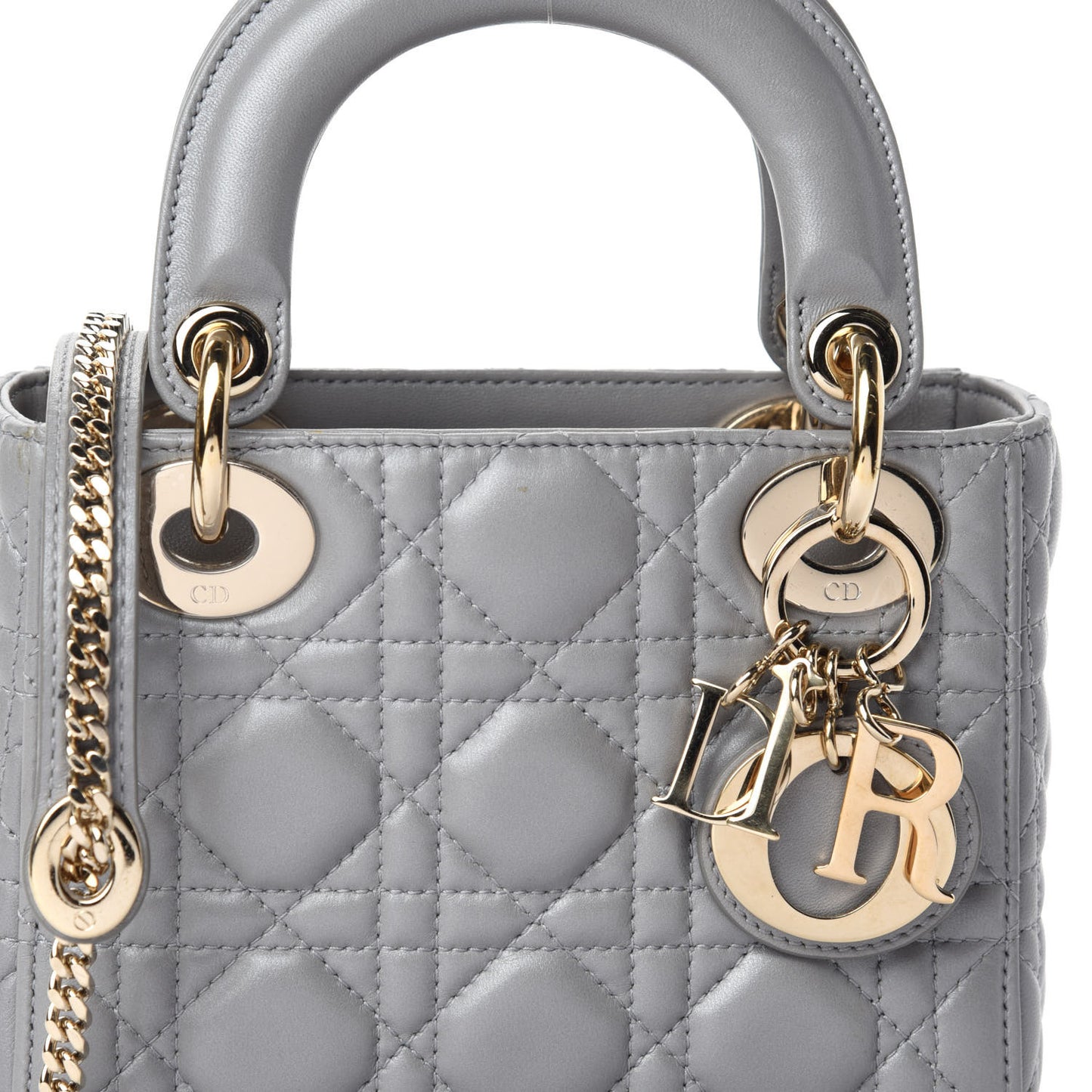 Lambskin Cannage Mini Lady Dior Grey