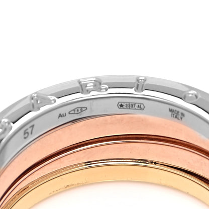 Bulgari 18K Rose White Yellow Gold B.Zero1 3 Band Ring 57 8 5 of 6
