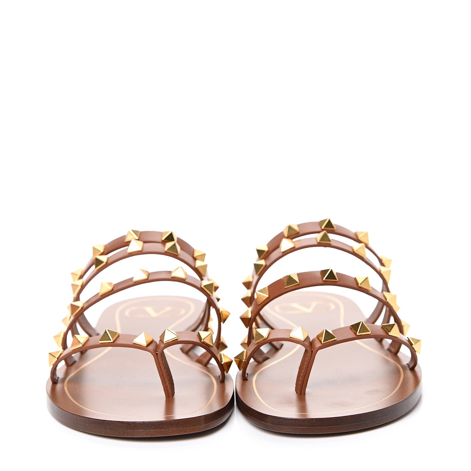 Valentino Garavani Calfskin Rockstud Flair Flat Thong Sandals 36 Selleria 2 of 8