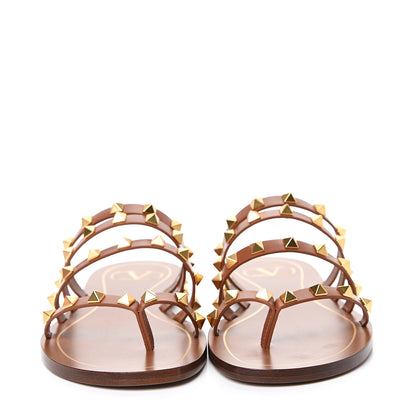 Valentino Garavani Calfskin Rockstud Flair Flat Thong Sandals 36 Selleria 2 of 8