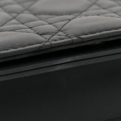 Christian Dior Ultra Matte Calfskin Cannage Lady Dior Clutch Black 12 of 13