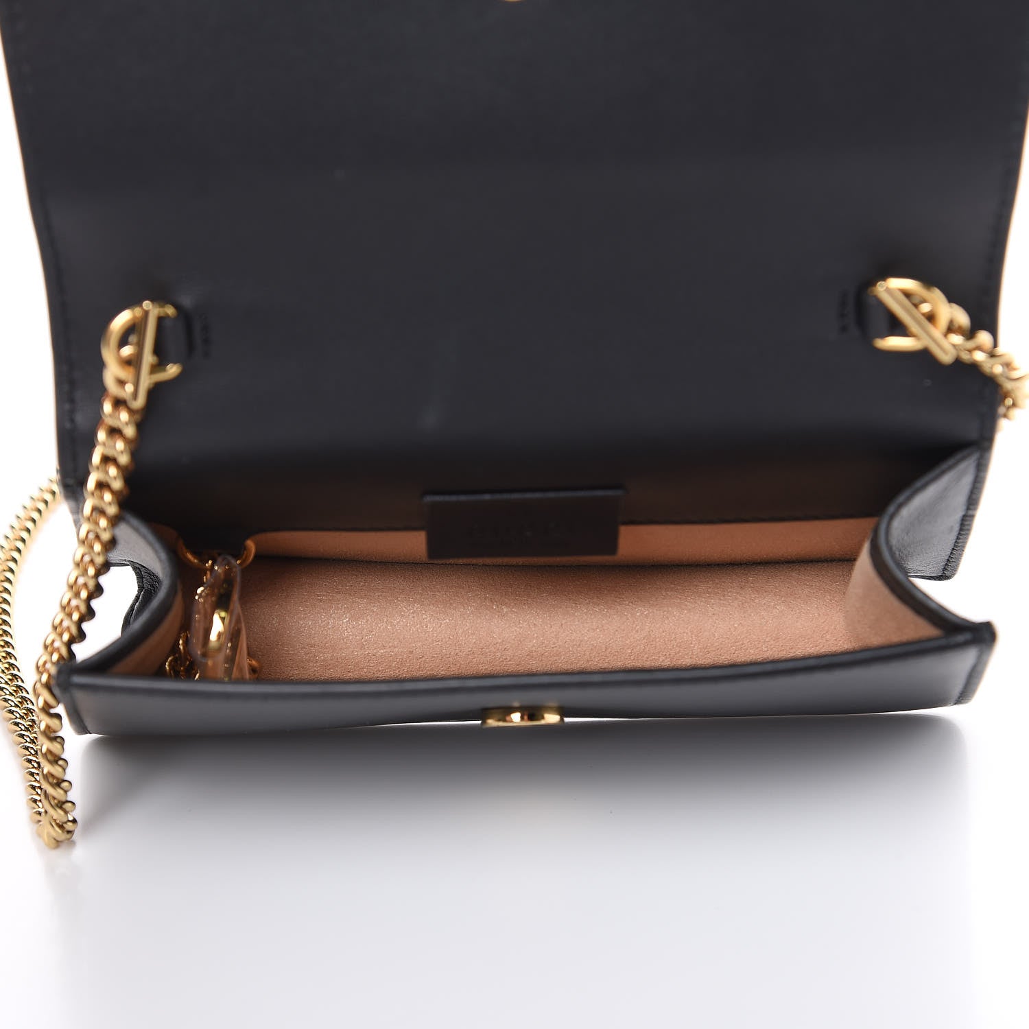 Gucci Calfskin Super Mini Sylvie Chain Shoulder Bag Black 5 of 13