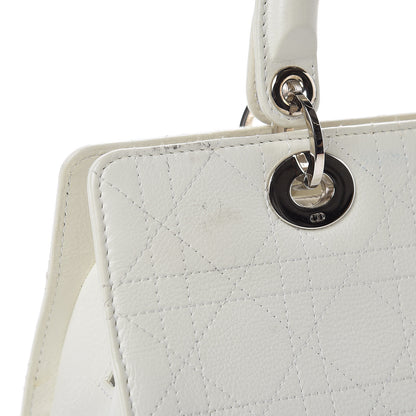 Christian Dior Calfskin Cannage Stitched Small Lady East West Lady Dior White 16 of 26
