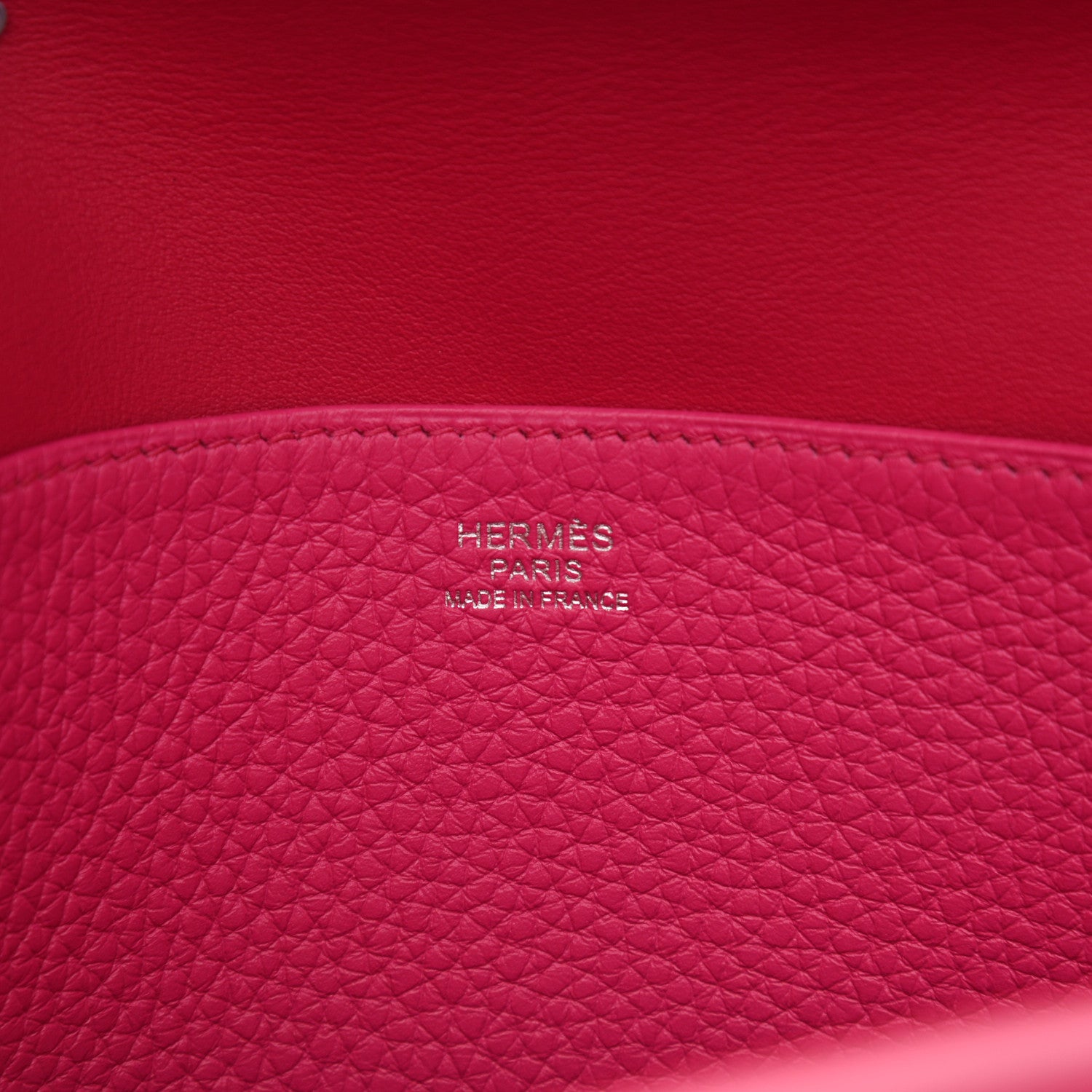 Hermes Taurillon Clemence Halzan 25 Rose Shocking 7 of 12