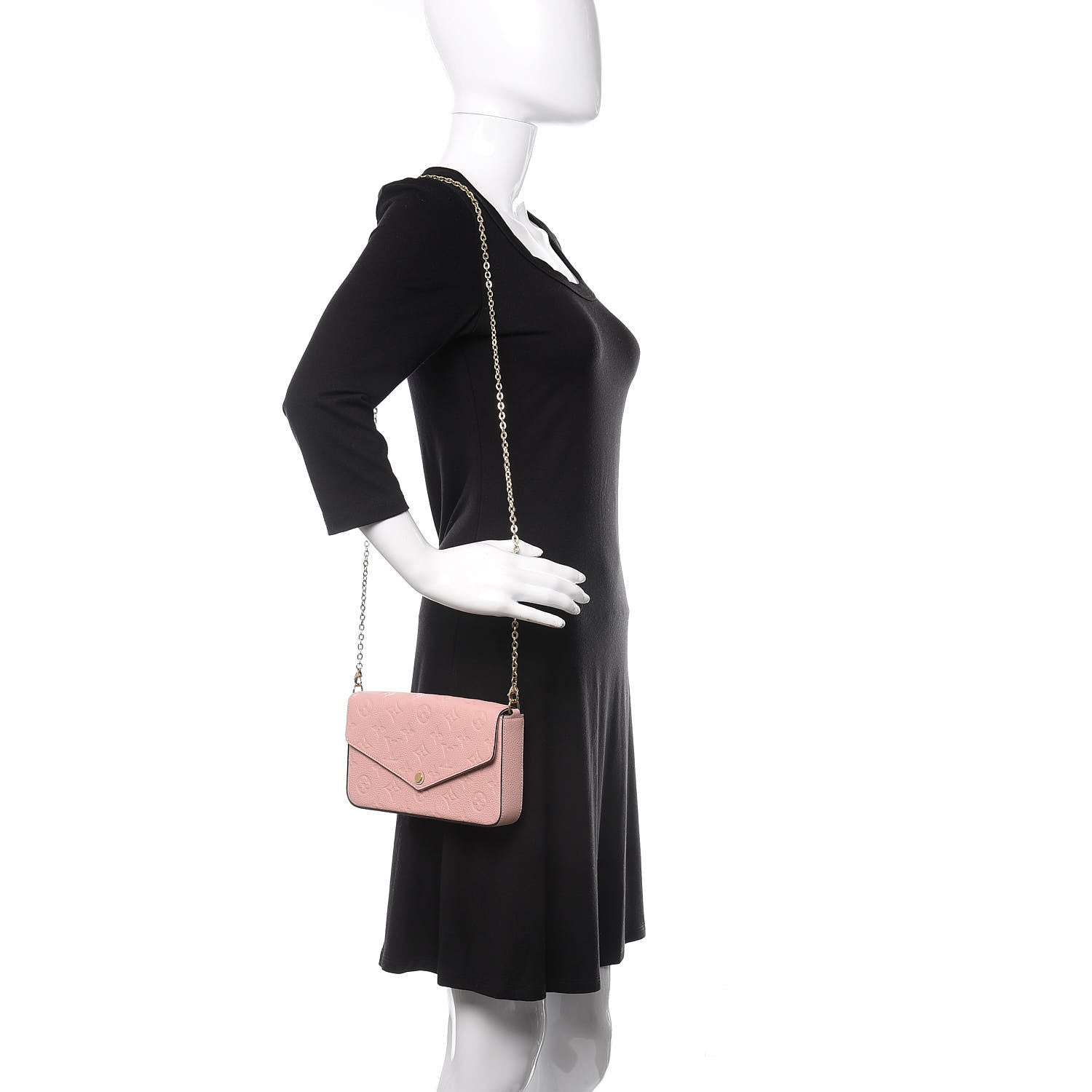 Louis Vuitton Empreinte Pochette Felicie Chain Wallet Rose Poudre 2 of 10