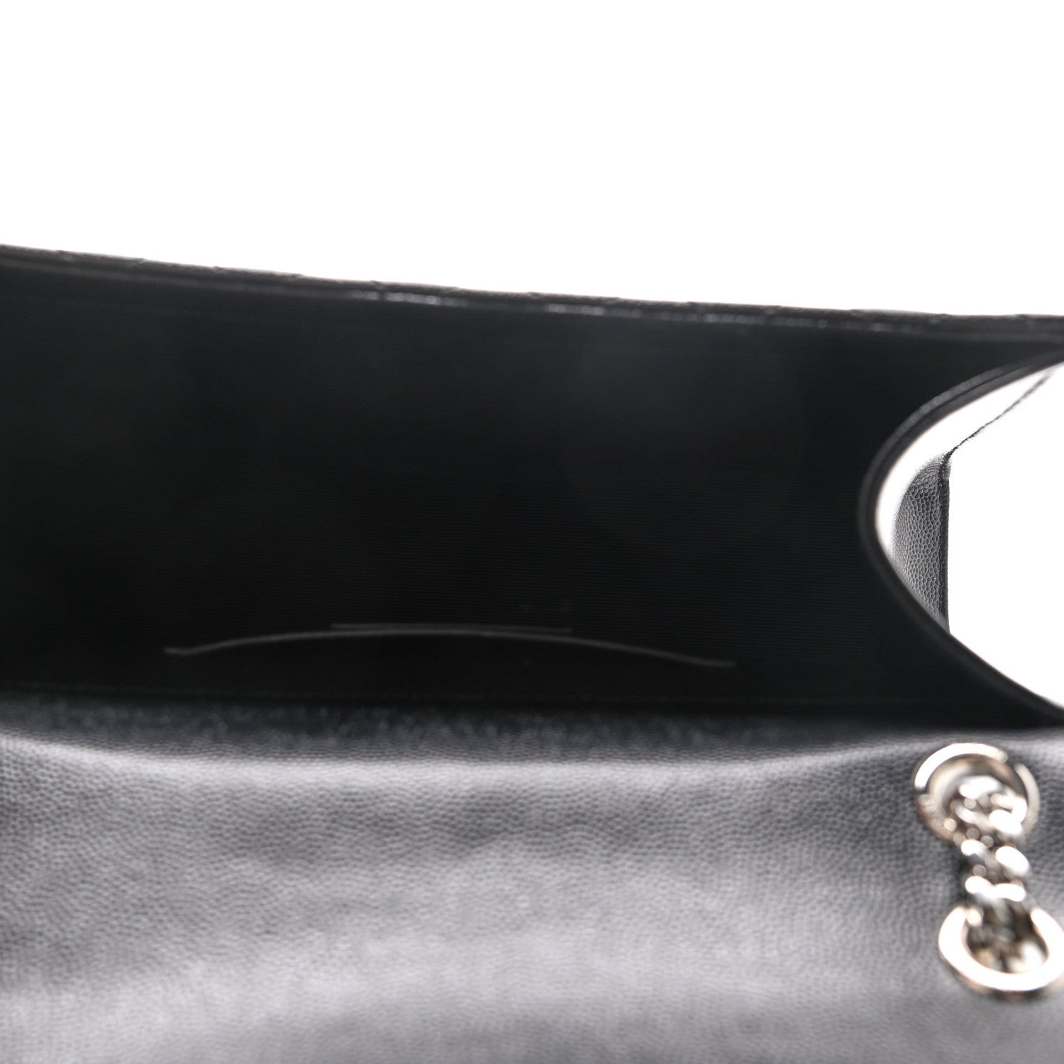 Saint Laurent Grain De Poudre Textured Mixed Matelasse Triquilt Medium Monogram Satchel Black 4 of 9
