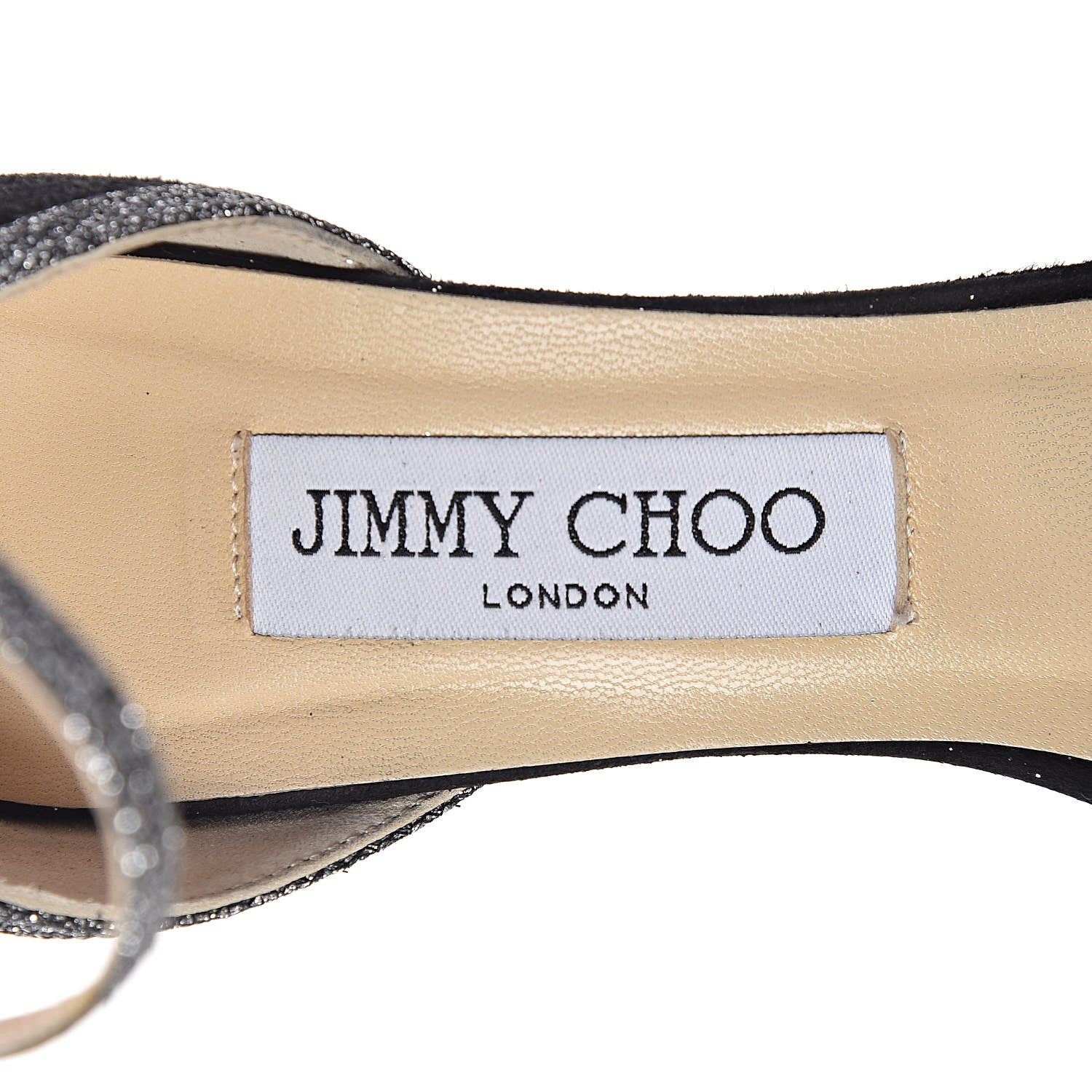 Jimmy Choo Suede Lame Glitter Pumps 37.5 Black Anthracite 6 of 8